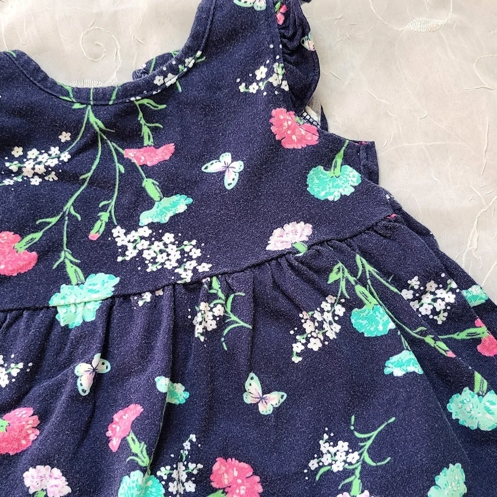 Carters Floral Navy Girl's Dress for 6 Month Old